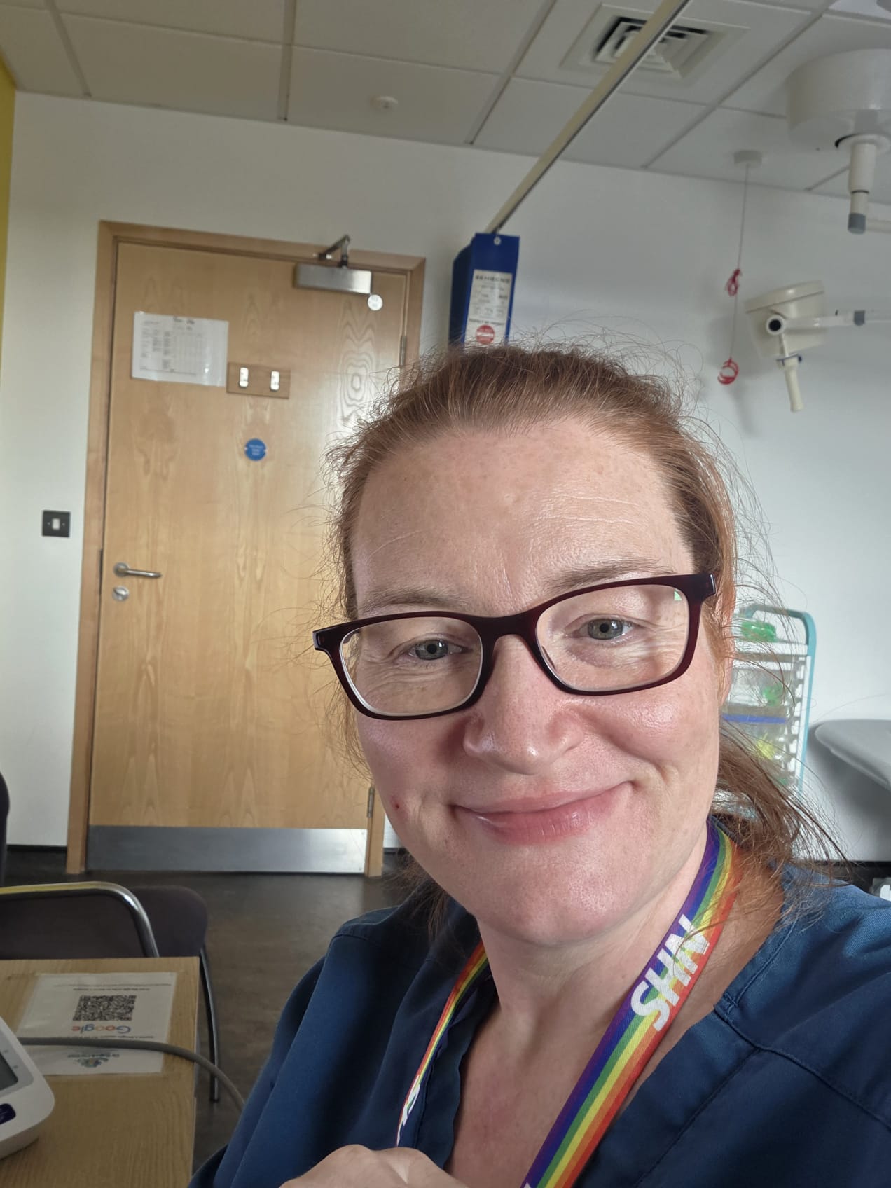 Jodie in a professional healthcare setting